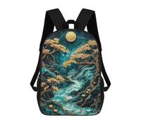 sinyumoney Kids School Backpack 3D Printed Golden Sakura Dreams Backpack Rucksack Sports Backpacks For Boys And Girls Fashion Knapsack 17inch