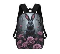 sinyumoney Kids School Backpack 3D Printed Gothic Rabbit Backpack Rucksack Sports Backpacks For Boys And Girls Fashion Knapsack 17inch