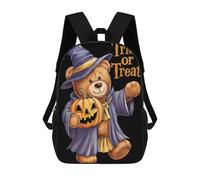 sinyumoney Kids School Backpack 3D Printed Halloween Teddy Bear Backpack Rucksack Sports Backpacks For Boys And Girls Fashion Knapsack 17inch