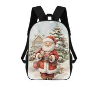 sinyumoney Kids School Backpack 3D Printed Happy Tea Santa Claus Backpack Rucksack Sports Backpacks For Boys And Girls Fashion Knapsack 17inch
