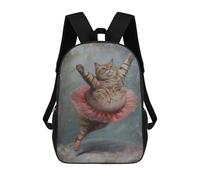 sinyumoney Kids School Backpack 3D Printed Hilarious Fat Ballet Cat Backpack Rucksack Sports Backpacks for Boys And Girls Fashion Knapsack 17inch