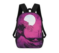 sinyumoney Kids School Backpack 3D Printed Hokusai Wave Off Kanagawa Backpack Rucksack Sports Backpacks For Boys And Girls Fashion Knapsack 17inch