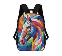 sinyumoney Kids School Backpack 3D Printed Horse Wpap Pop Art Backpack Rucksack Sports Backpacks For Boys And Girls Fashion Knapsack 17inch