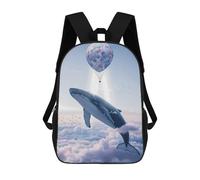 sinyumoney Kids School Backpack 3D Printed Hot Air Balloon Whale Backpack Rucksack Sports Backpacks For Boys And Girls Fashion Knapsack 17inch