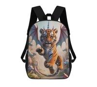 sinyumoney Kids School Backpack 3D Printed Hybrid Tiger Cub Dragon With Wings Backpack Rucksack Sports Backpacks For Boys And Girls Fashion Knapsack 17inch