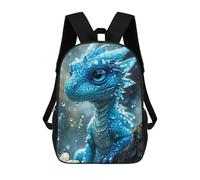 sinyumoney Kids School Backpack 3D Printed Ice Blue Baby Dragon Backpack Rucksack Sports Backpacks For Boys And Girls Fashion Knapsack 17inch