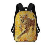 sinyumoney Kids School Backpack 3D Printed Impasto Cheetah Running - Bold Brushstroke Art Backpack Rucksack Sports Backpacks for Boys And Girls Fashion Knapsack 17inch