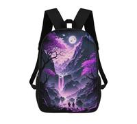 sinyumoney Kids School Backpack 3D Printed Infinite Purple Landscape Backpack Rucksack Sports Backpacks for Boys And Girls Fashion Knapsack 17inch