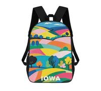 sinyumoney Kids School Backpack 3D Printed Iowa My Home 17 Inch Backpack Rucksack Sports Backpacks for Boys And Girls Fashion Knapsack
