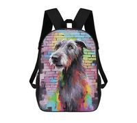 sinyumoney Kids School Backpack 3D Printed Irish Wolfhound Graffiti Backpack Rucksack Sports Backpacks For Boys And Girls Fashion Knapsack 17inch