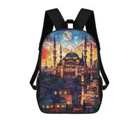 sinyumoney Kids School Backpack 3D Printed Istanbuls Radiant Dawn Backpack Rucksack Sports Backpacks For Boys And Girls Fashion Knapsack 17inch