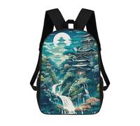 sinyumoney Kids School Backpack 3D Printed Japanese Fantasy Palace 08 Backpack Rucksack Sports Backpacks For Boys And Girls Fashion Knapsack 17inch