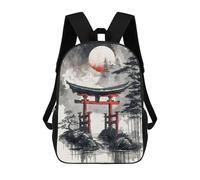 sinyumoney Kids School Backpack 3D Printed Japanese Torii Gate Ink Backpack Rucksack Sports Backpacks For Boys And Girls Fashion Knapsack 17inch