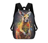 sinyumoney Kids School Backpack 3D Printed Kangaroo Painting Backpack Rucksack Sports Backpacks for Boys And Girls Fashion Knapsack 17inch