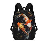 sinyumoney Kids School Backpack 3D Printed Koi Serenity Splash Backpack Rucksack Sports Backpacks For Boys And Girls Fashion Knapsack 17inch