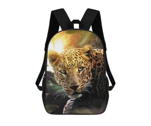 sinyumoney Kids School Backpack 3D Printed Leopard And Butterfly Backpack Rucksack Sports Backpacks For Boys And Girls Fashion Knapsack 17inch
