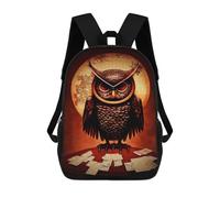 sinyumoney Kids School Backpack 3D Printed Lucky Owl Painting Backpack Rucksack Sports Backpacks for Boys And Girls Fashion Knapsack 17inch