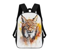 sinyumoney Kids School Backpack 3D Printed Lynx Watercolor Portrait Backpack Rucksack Sports Backpacks For Boys And Girls Fashion Knapsack 17inch