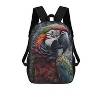 sinyumoney Kids School Backpack 3D Printed Macaw in Snowstorm Backpack Rucksack Sports Backpacks For Boys And Girls Fashion Knapsack 17inch