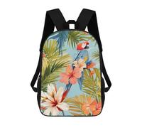 sinyumoney Kids School Backpack 3D Printed Macaw Tropical Solitude Backpack Rucksack Sports Backpacks For Boys And Girls Fashion Knapsack 17inch