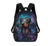 sinyumoney Kids School Backpack 3D Printed Magical Dachshund Garden 17 Inch Backpack Rucksack Sports Backpacks for Boys And Girls Fashion Knapsack