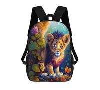 sinyumoney Kids School Backpack 3D Printed Magical Lion Cub Adventure 17 Inch Backpack Rucksack Sports Backpacks for Boys And Girls Fashion Knapsack