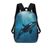sinyumoney Kids School Backpack 3D Printed Majestic Orca Whale Killer Backpack Rucksack Sports Backpacks For Boys And Girls Fashion Knapsack 17inch