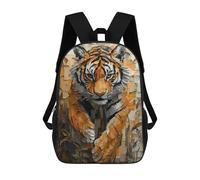 sinyumoney Kids School Backpack 3D Printed Majestic Tiger in Dynamic Impasto Motion Backpack Rucksack Sports Backpacks For Boys And Girls Fashion Knapsack 17inch