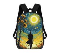 sinyumoney Kids School Backpack 3D Printed Man Walking Towards Sun Backpack Rucksack Sports Backpacks For Boys And Girls Fashion Knapsack 17inch