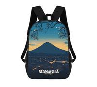 sinyumoney Kids School Backpack 3D Printed Managua Nicaragua Cityscape at Night Backpack Rucksack Sports Backpacks For Boys And Girls Fashion Knapsack 17inch