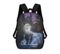 sinyumoney Kids School Backpack 3D Printed Melting Moon Waterfall Backpack Rucksack Sports Backpacks for Boys And Girls Fashion Knapsack 17inch