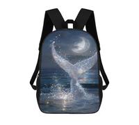 sinyumoney Kids School Backpack 3D Printed Mermaid Tail Glittering Night Backpack Rucksack Sports Backpacks For Boys And Girls Fashion Knapsack 17inch