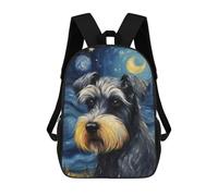 sinyumoney Kids School Backpack 3D Printed Miniature Schnauzer Backpack Rucksack Sports Backpacks for Boys And Girls Fashion Knapsack 17inch