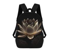 sinyumoney Kids School Backpack 3D Printed Minimal Zen Lotus Flower Backpack Rucksack Sports Backpacks For Boys And Girls Fashion Knapsack 17inch