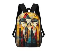 sinyumoney Kids School Backpack 3D Printed Modern Cubist Vision of The Three Graces Backpack Rucksack Sports Backpacks For Boys And Girls Fashion Knapsack 17inch