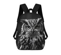 sinyumoney Kids School Backpack 3D Printed Monochrome Owl Portrait Backpack Rucksack Sports Backpacks For Boys And Girls Fashion Knapsack 17inch