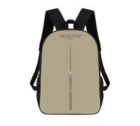 sinyumoney Kids School Backpack 3D Printed Moscow City Snippet Backpack Rucksack Sports Backpacks for Boys And Girls Fashion Knapsack 17inch