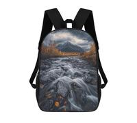 sinyumoney Kids School Backpack 3D Printed Mountain Stream in Autumn Backpack Rucksack Sports Backpacks for Boys And Girls Fashion Knapsack 17inch