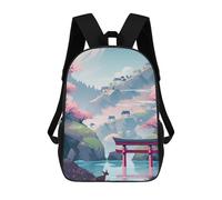 sinyumoney Kids School Backpack 3D Printed Mountain Village Backpack Rucksack Sports Backpacks For Boys And Girls Fashion Knapsack 17inch