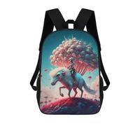 sinyumoney Kids School Backpack 3D Printed Mushroom Cloud Rider Backpack Rucksack Sports Backpacks For Boys And Girls Fashion Knapsack 17inch