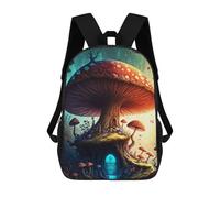 sinyumoney Kids School Backpack 3D Printed Mushroom Home Backpack Rucksack Sports Backpacks for Boys And Girls Fashion Knapsack 17inch