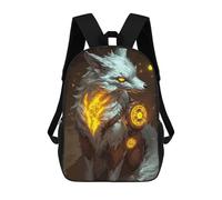 sinyumoney Kids School Backpack 3D Printed Mystical Fox Glowing Symbols Backpack Rucksack Sports Backpacks For Boys And Girls Fashion Knapsack 17inch