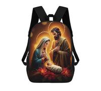 sinyumoney Kids School Backpack 3D Printed Nativity Scene Jesus Backpack Rucksack Sports Backpacks For Boys And Girls Fashion Knapsack 17inch