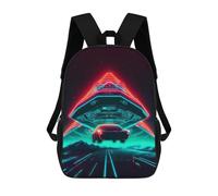 sinyumoney Kids School Backpack 3D Printed Neon Future Car Drive Backpack Rucksack Sports Backpacks For Boys And Girls Fashion Knapsack 17inch