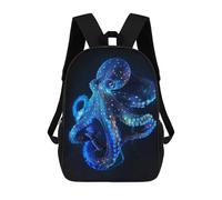 sinyumoney Kids School Backpack 3D Printed Neon Octopus Backpack Rucksack Sports Backpacks For Boys And Girls Fashion Knapsack 17inch