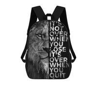 sinyumoney Kids School Backpack 3D Printed Never Give Up 17 Inch Backpack Rucksack Sports Backpacks for Boys And Girls Fashion Knapsack
