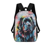 sinyumoney Kids School Backpack 3D Printed Newfoundland Dog Graffiti Backpack Rucksack Sports Backpacks For Boys And Girls Fashion Knapsack 17inch
