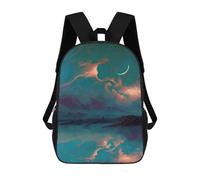 sinyumoney Kids School Backpack 3D Printed Nightly Reflection Backpack Rucksack Sports Backpacks for Boys And Girls Fashion Knapsack 17inch