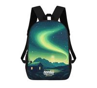 sinyumoney Kids School Backpack 3D Printed Northern Lights Landscape Backpack Rucksack Sports Backpacks For Boys And Girls Fashion Knapsack 17inch