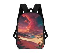 sinyumoney Kids School Backpack 3D Printed Oasis Mirage Backpack Rucksack Sports Backpacks for Boys And Girls Fashion Knapsack 17inch